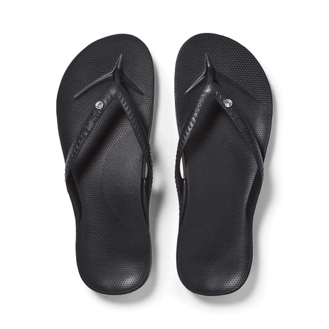 Archies Footwear Arch Support Thongs - Classic - Crystal Black in Single