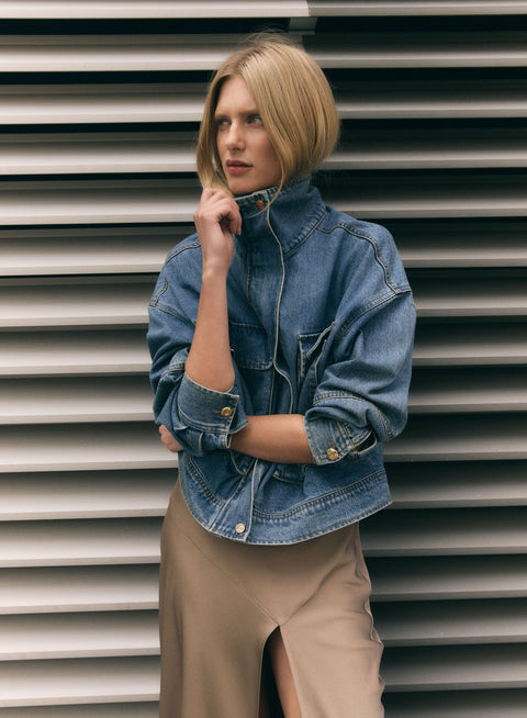 Esmaee Terminal Denim Jacket - Blue Denim in Terminal Denim