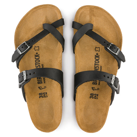 Birkenstock Mayari Black Oiled Leather Regular in Black