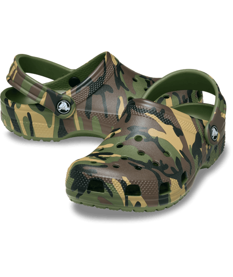 Crocs Classic Camouflage Clog Kids - Army Green/Multi in Army Green/Multi