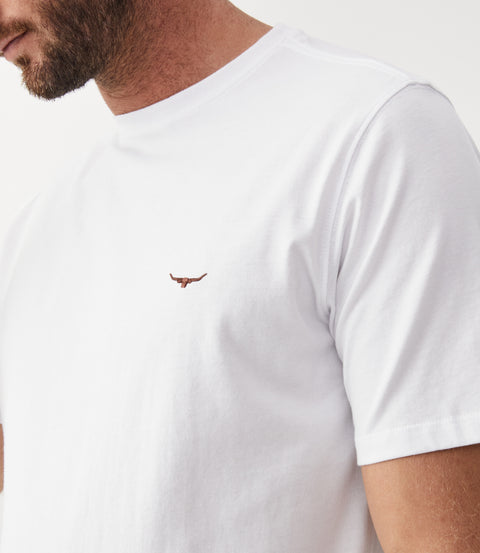 R.M.Williams Parson t-shirt in White/chestnut