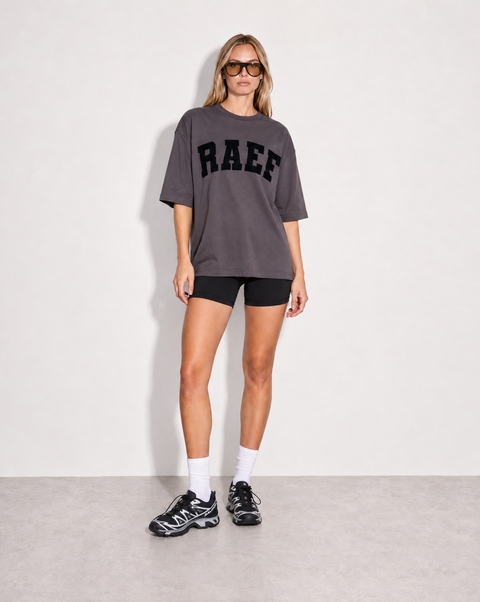 RAEF The Label Ella Boyfriend Tee - Smoke in WASHED BLACK