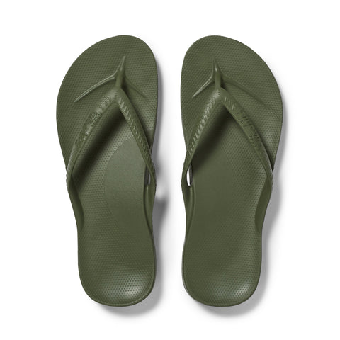 Archies Footwear Arch Support Thongs - Classic - Olive in Single