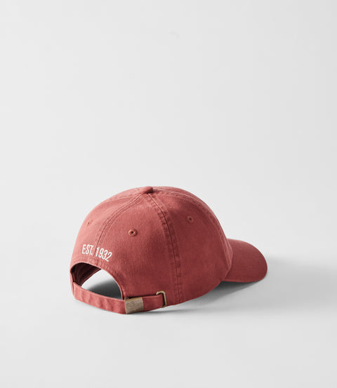 R.M.Williams Heritage twill cap in Faded red