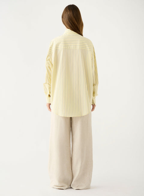 Esmaee Bayview Stripe Shirt - Lemon Stripe in Lemon Stripe