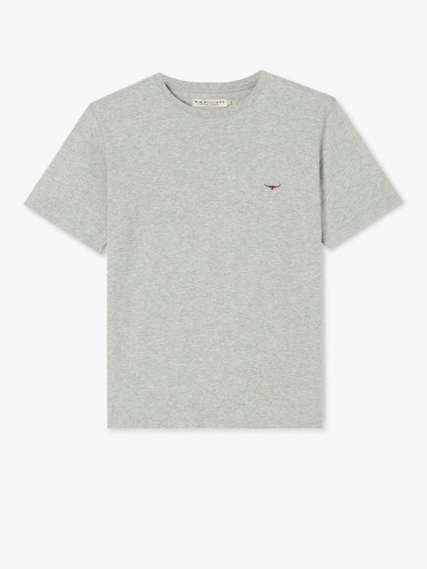 R.M.Williams Parson t-shirt in Grey marle/chestnut