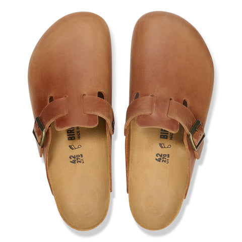 Birkenstock Boston Cognac Oiled Leather Regular in Cognac