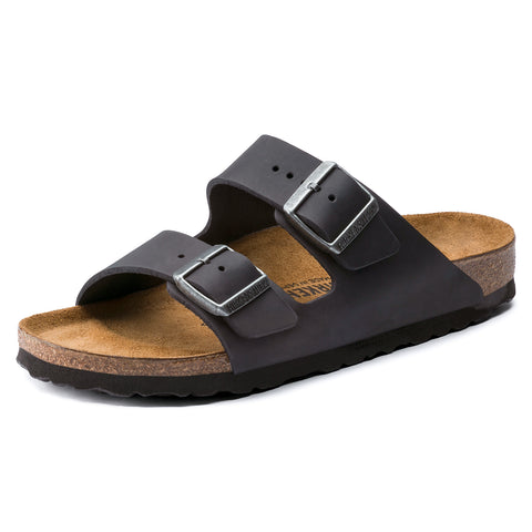 Birkenstock Arizona Black Oiled Leather Regular in Black