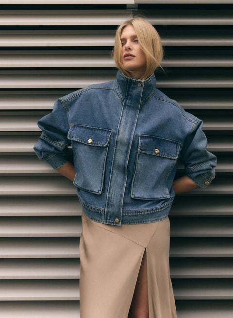 Esmaee Terminal Denim Jacket - Blue Denim in Terminal Denim