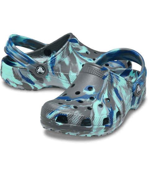 Crocs Classic Marbled Clog Kids - Carbon/Multi in Carbon/Multi