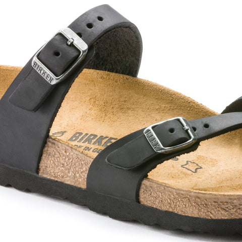 Birkenstock Mayari Black Oiled Leather Regular in Black