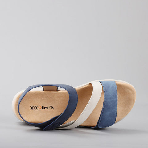 CC Resorts Pershing - Denim/Off White/Navy in Denim/Off White/Navy