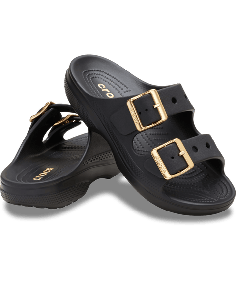 Crocs Saturday Metallic Buckle Sandal Womens - Black in Black