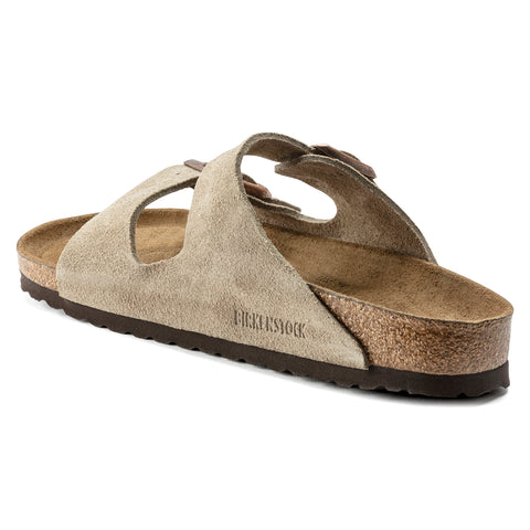 Birkenstock Arizona SFB Taupe Suede Leather Regular in Taupe