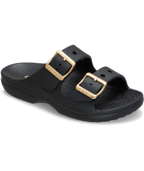 Crocs Saturday Metallic Buckle Sandal Womens - Black in Black