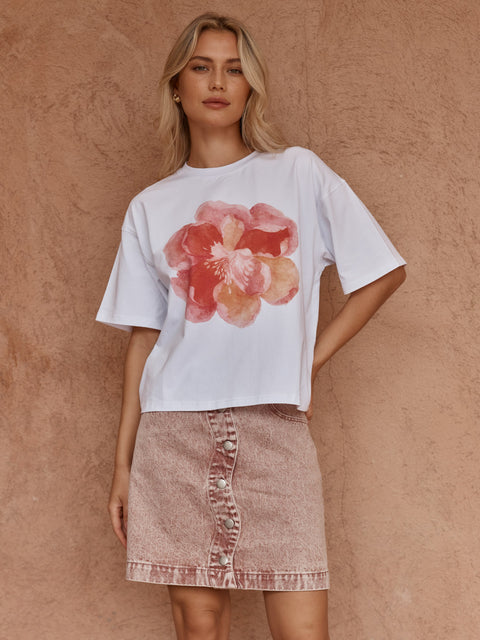 Sass Clothing SALORE PRINTED TEE in PEONY PRINT