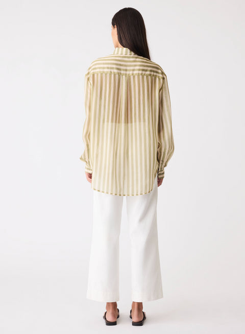 Esmaee Sahara Shirt - Sage Stripe in Sage Stripe