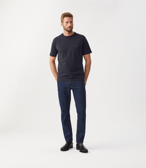 R.M.Williams Parson t-shirt in Navy/chestnut