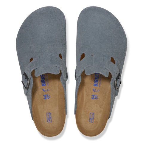 Birkenstock Boston SFB Basalt Grey Suede Leather Regular in Basalt Grey
