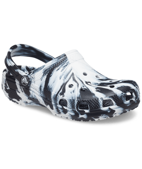 Crocs Classic Marbled Clog Kids - Black/White in Black/White