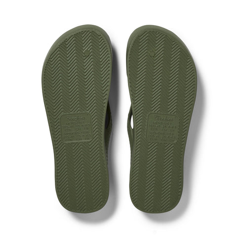 Archies Footwear Arch Support Thongs - Classic - Olive in Single