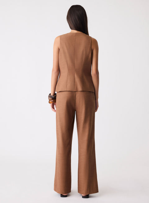 Esmaee Paragon Zip Top - Dune Brown in Dune Brown