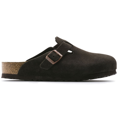 Birkenstock Boston SFB Mocca Suede Leather Regular in Mocca