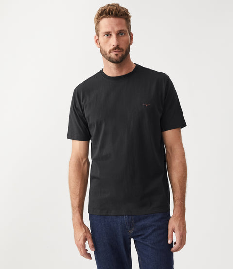 R.M.Williams Parson t-shirt in Black/chestnut