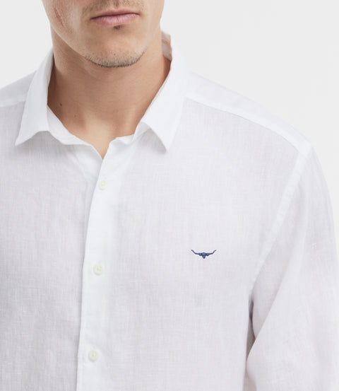 R.M.Williams Newman linen shirt in White