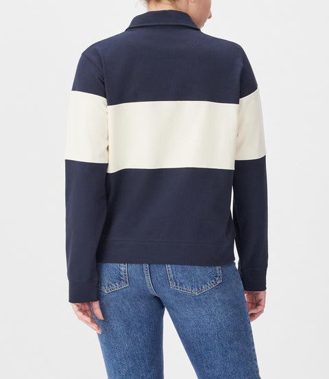 R.M.Williams Trickett Panel Sweatshirt in Navy ivory