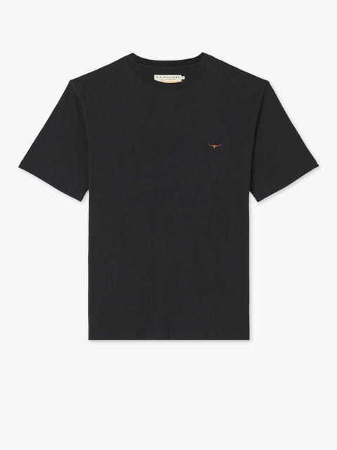 R.M.Williams Parson t-shirt in Black/chestnut