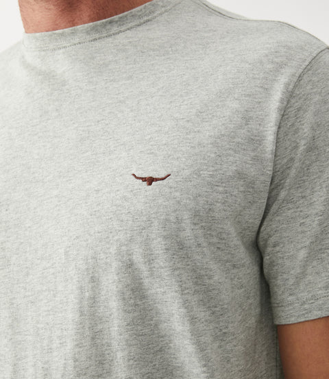R.M.Williams Parson t-shirt in Grey marle/chestnut