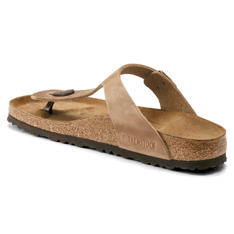 Birkenstock Gizeh Tabacco Brown Oiled Leather Regular in Tabacco Brown