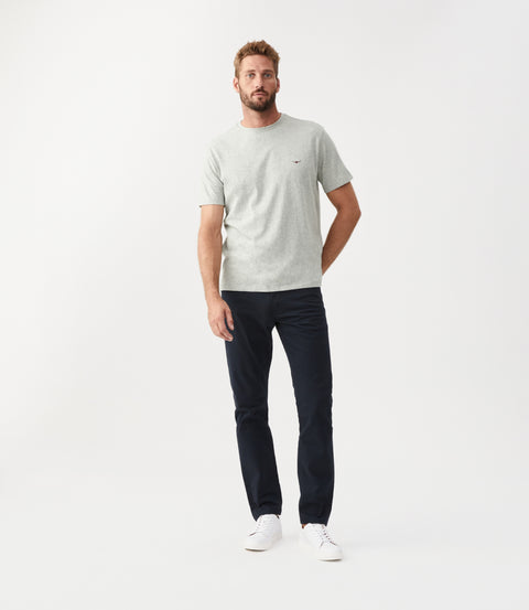 R.M.Williams Parson t-shirt in Grey marle/chestnut