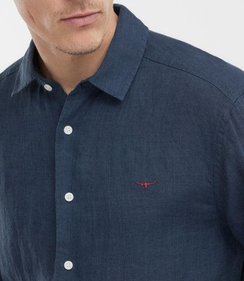 R.M.Williams Newman linen shirt in Ink
