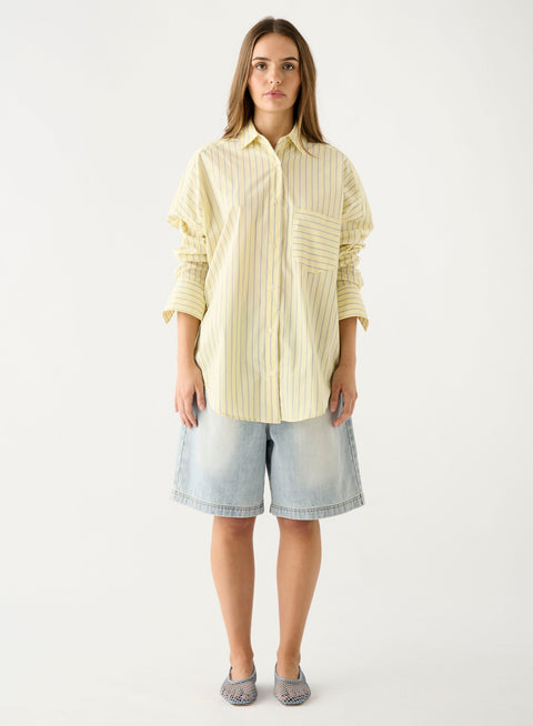 Esmaee Bayview Stripe Shirt - Lemon Stripe in Lemon Stripe