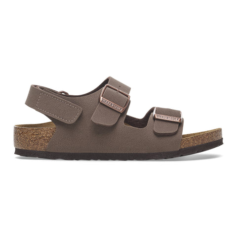 Birkenstock Milano Kids Hook & Loop Mocca BirkiBuc Narrow in Mocca