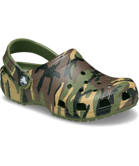 Crocs Classic Camouflage Clog Kids - Army Green/Multi in Army Green/Multi