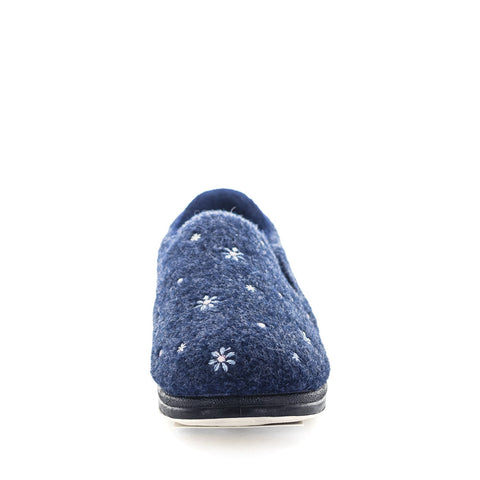 Panda Eleanor STEPPINS Slippers - Navy Flower in Navy Flower