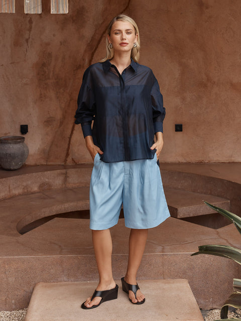 Sass Clothing VAL OVERSIZED SHIRT in NAVY