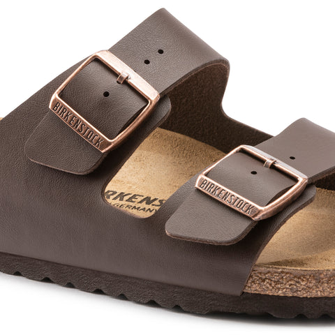Birkenstock Arizona Dark Brown Birko-Flor Regular in Dark Brown