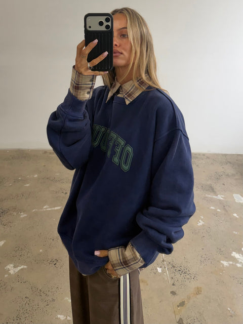 RAEF The Label Maci Relaxed Sweater - Classic Blue in Single