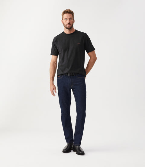 R.M.Williams Parson t-shirt in Black/chestnut