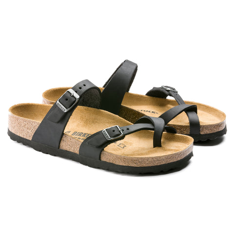Birkenstock Mayari Black Oiled Leather Regular in Black