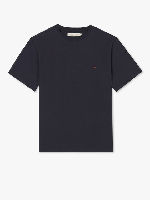 R.M.Williams Parson t-shirt in Navy/chestnut