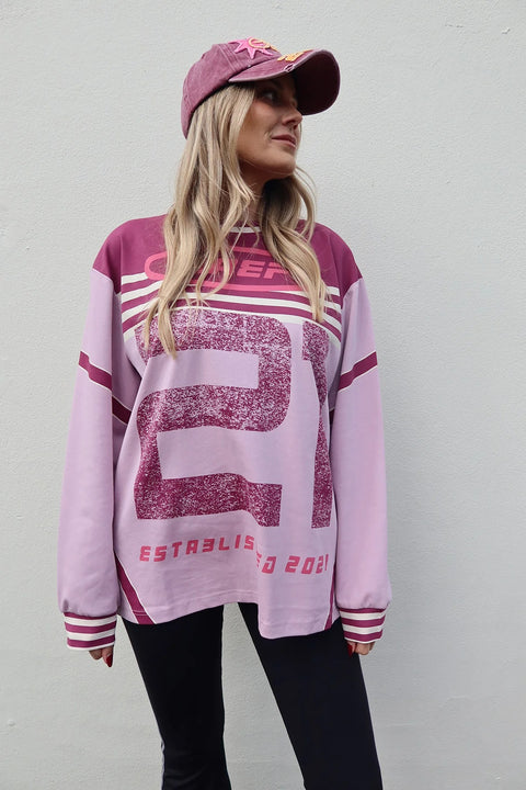 Asha LS Tee - Dusty Pink Multi